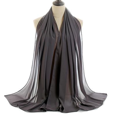 China High Quality Muslim Solid Simple Long Scarf Shawls Chiffon Hijabs Decoration Women Islamic Headwear Scarves for sale