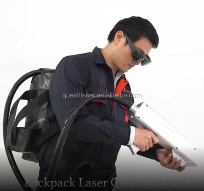 China Customizing Hot Sale Backpack Type 100W Laser Cleaning Machine For Auto Parts Remove Rust Oil Paint for sale