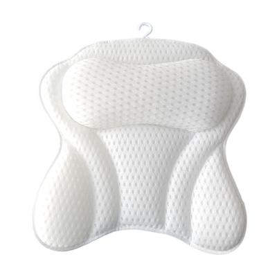 China Breathable /washable/dry Quickly/Egnomic Soft Designed 4D Air Mesh Bath Tub Cushion With Suction Cups Dry Quick Fluffy Soft Bath Pillows for sale