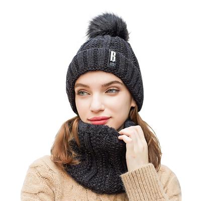 China COMMON Wholesale Women's Beanies Winter Warm Hat With Scrarf Women's Hats for sale