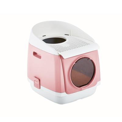 China Durable Top Folded Easy Automatic Cat Toilet Cat Litter Box Cat Litter Box Clean Outlet Box for sale