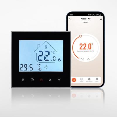 China Traditional Smart WiFi Thermostat Temperature Controller for Water/Electric Floor Heating Water/Gas Boiler Works with Alexa Google Home for sale