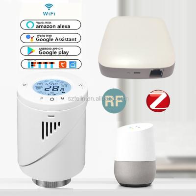 China Main PID Controller Zigbee Tuya Smart WIFI TRV LCDThermostatic Radiator Valve Room Thermostat Work with Alexa and Google for sale