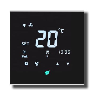 China Energy Saving Coil Thermostat Fan Electric Heating/Room Thermostat 2/4 Pipes 3 Fan Speed ​​LCD Programmable Cooling Screen Display for sale