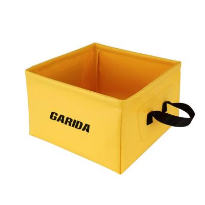 China GARIDA Viable Exquisite Camping Bucket Folding Square Fishing Bucket Lightweight Sturdy Self Driving Camping Folding Bucket for sale