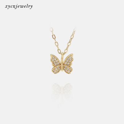 China CLASSIC Brass Butterfly DIY CZ Diamond Pendant White Butterfly Pendant for sale