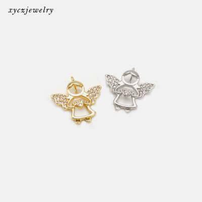 China Beautiful CLASSIC CZ DIY Jewelry Gift Love Angel Bracelet Boy Necklace Girl Charm Pendant for sale