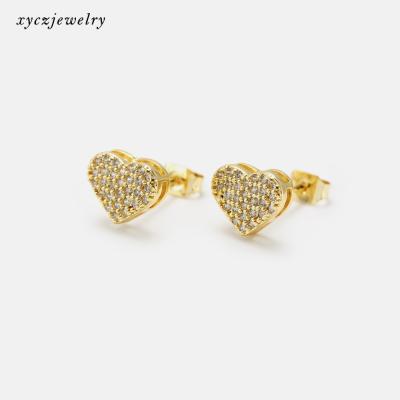 China Beautiful CZ Jewelry CLASSIC Brass Heart Matching 26 Letters Stud Earrings for sale