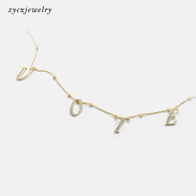 China XingYu Casual/Sporty 2020 New Initial 26 18K Gold Brass DIY Letters White Plated Alphabet Charm Pendants for sale