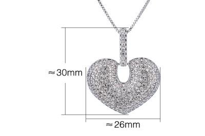 China Fashion Romantic Jewelry Charming Rhod Plating Heart Shaped Pendant Necklace For Women for sale