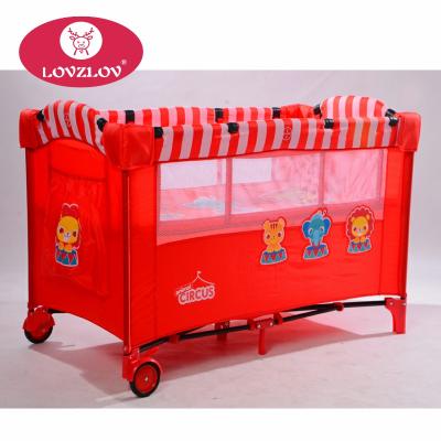 China Hot Selling High Quality Baby Crib Double Layer Metal Baby Hutch Baby Playpen for sale