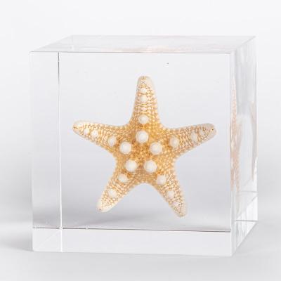 China ENZO Deluxe crystal clear acrylic cube resin pmma decorative ornaments overall modern handwork for sale