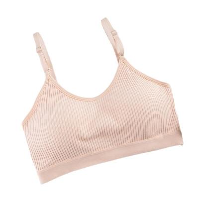 China QUICK DRY warm style knitted cotton women threaded bras beautiful U shape seamless beauty padding back bras tube tops nursing sleep bra for sale