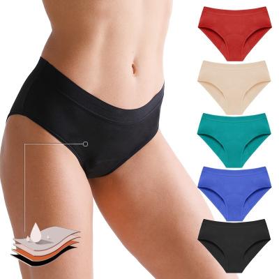 China 4 Layer High Antibacterial Bamboo Fiber Absorb Plus Size S-6XL Leakproof Women's Period Panties Breathable Brief for sale