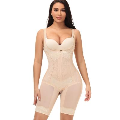 China Antibacterial breathable lace hip fabric shape waist to open lift raise line hem expanded fullbody shapewear Anti-curling straps S for sale