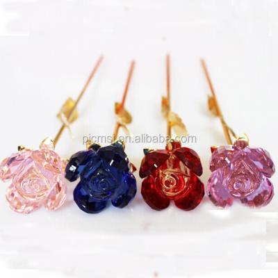 China Europe Pretty Crystal Rose, Glass Rose Flower for Gifts and Decoration ZW-M014 for sale