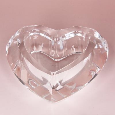 China Wedding/Celebrating Hotsale Customized Exquisite Glass Heart Shape Crystal Jewelry Trinket Boxes For Gifts for sale