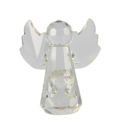 China Wholesale Europe Crystal Angel Figurine Christmas Decorative Glass Ornaments Collectable Gift for sale