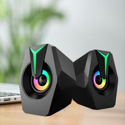 China Computer Colorful Desktop Speaker Gaming RGB Factory Price High Quality Light LED Speaker With Colorful LED Light for sale