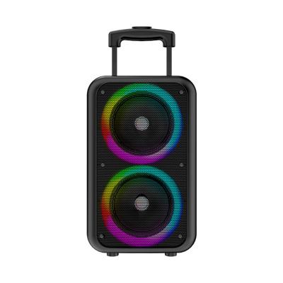 China Dual Colorful Modeng LED Light Subwoofer Heavy Bass 6.5inch Speaker With Microphone Remote Control 20W RGB Colorful Led Light Karaoke Speaker for sale