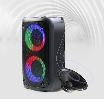 China Phone MODENG Function Karaoke RGB Speaker For 3 2 Batteries (2.0) Active Blue Wireless High Quality Portable Home Party Dual 15W Inch for sale