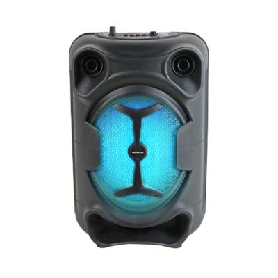 China 8 INCH Black MODENG Dancer Family Gatherings Wireless Portable Subwoofer Speaker with Colorful LED Light for sale