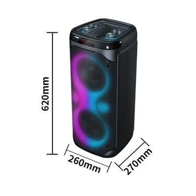 China Wireless Charger For Cell Phone Custom Stereo Logo Full Digital LED Light Super Bass Wireless Party 8 Inch BT Speaker 5.0 Outdoor Speaker 100W With Microphone for sale