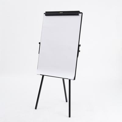 China Desktop Portable Black Aluminum Frame Flip Chart Whiteboard Tripod Magnetic Easel for sale