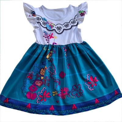 China Washable Custom Made Baby Kids Girls Little Girls Toddler Girls Bead Dress - Cartoon En Singing Print for sale