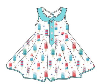 China Anti-wrinkle 2022 4th of July new children's clothing boutique children's clothing summer infant dress infant dress for sale