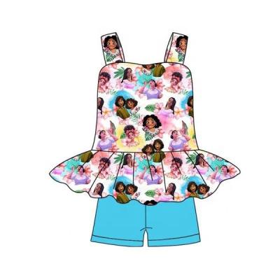 China Washable Babies Sweet Treat Ruffle Skirt 2pcs Set Hot Style Encanto Print Set for sale