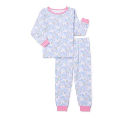 China 2022 Casual Cute Organic Cotton Pajama Sets For Toddlers Custom Boutique Infants Baby Kids Two-Piece Set for sale