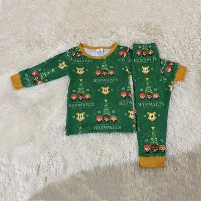 China Polyester / Cotton Boys And Girls Matching Pajamas Christmas Cartoon Style Ruffles Popular Styles Are Available For Custom for sale