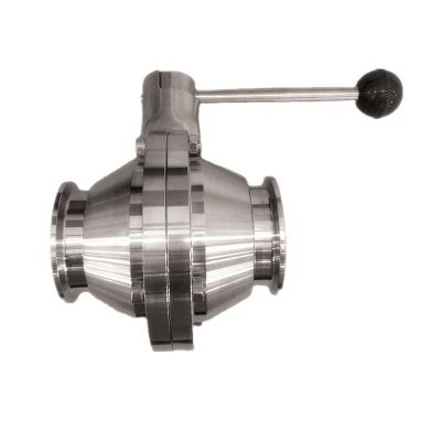 China FOOD GRADE PTFE Stainless Steel Ball Valve Sanitary Clamped Butterfly Sealing Sealing Handle SS304 316L for sale