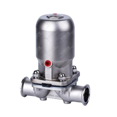 China General Normally Open Air To Close Actuated Diaphragm Valve Tri Clamp Ends PTFE / EPDM Pneumatic Type for sale