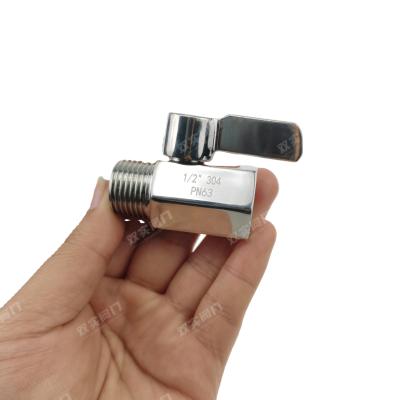 China METECA Stainless Steel SS316 or SS304 Ball Valve Mini NPT Female Male x Threaded Shut-off Valve Threads BSPT Inner and Outer End for sale