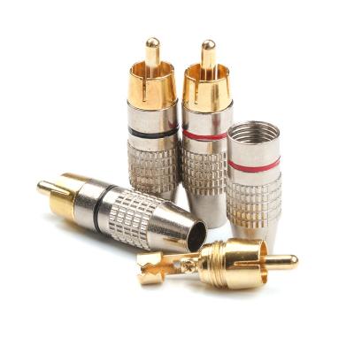 China audio & High Fidelity Visual Gold RCA Pulg Male Connector / Nickel Plated Audio Video Connector for sale