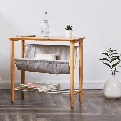 China Modern Design Home Storage Bag Bamboo End Table Furniture Coffee Table for sale