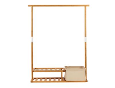 China Vekoo Two Tier Shoe Rack Laundry Storage Basket Contemporary Bamboo Coat Hanger for sale