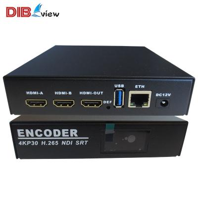 China IPTV OTV-NC2 NDI H.265 H264 2 Channel 4K HD Video MI Encoder Decoder With USB Recording Streaming Media SRT facebook Youtube Wowza for sale