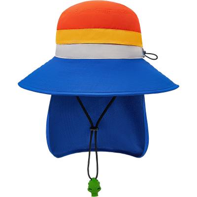 China Sun protection bucket hat for KOCOTREE 2023 new children's summer children's sunshade bucket hat big brim foldable baby color contrast big brim sunscreen hat for sale