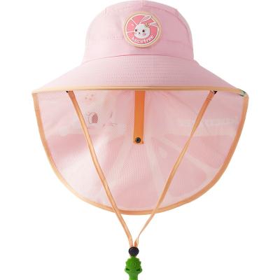 China Fashion KOCOTREE 2023 High Quality Kids Unisex Big Brim Wide Bucket Hat UPF 2000+ Sun Protection With Cute Neck Cover Shawl Hats for sale