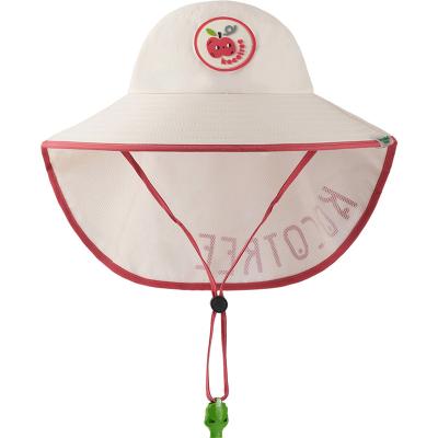 China Fashion KOCOTREE 2023 High Quality Kids Big Wide Brim Bucket Hat Sun UV Protection With Neck Cover Shawl Sun Visor Hat Cute Boy Girl for sale