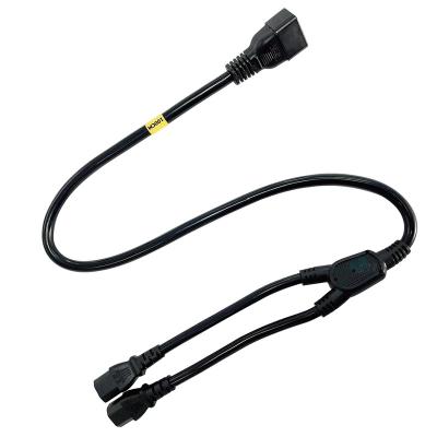 China Industrial Equipment PDU C19 C20 To 2*C13 12AWG To 14AWG 1m Y Power Cable Splitter Power Extension Cord For C19 PDU for sale