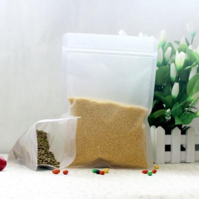 China Recyclable LingJie Three Side Sealing Transparent Plastic Bag With Zipper Bag Food Packaging Bag for sale