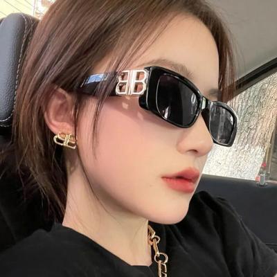 China European fashion sunglasses and net red border of personality sunglasses small frame jelly American square color female b-shaped sunglasses for sale