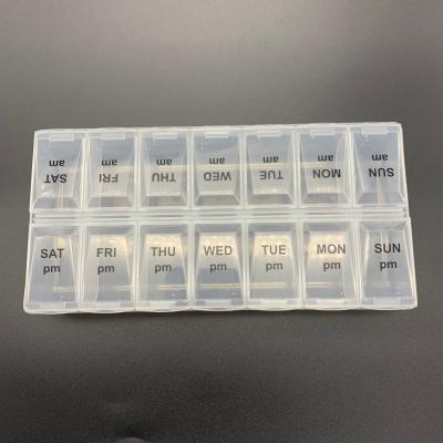 China Emergency Care AM P.M. 14 Plastic Single Compartments Pill Box Pill Box 7 Days for sale