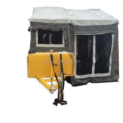 China High Quality Galvanized Travel Trailer Camper Trailer With Canvas Tent for sale