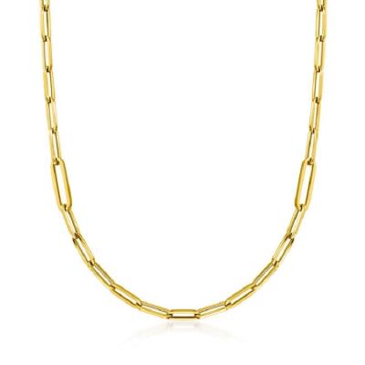 China CLASSIC 925 Sterling Silver Paperclip Chain Necklace 3.5 mm link chain paperclip gold necklace for sale