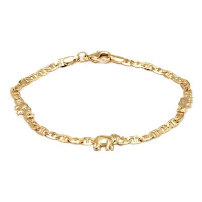 China BOHEMIA Hot Sale 14k Gold Plated Cuban Link Elephant Anklets Bracelet For Women for sale